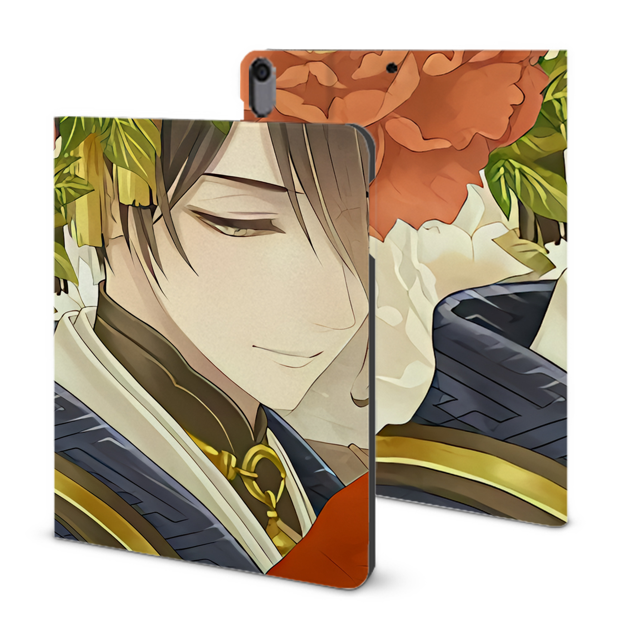 （画像用） 刀剣乱舞 Touken Ranbu IPad ケース ブック型 PUレザー TPU 耐衝撃 軽量 薄型 ペン収納なし 全面保護 IPad 各モデル対応